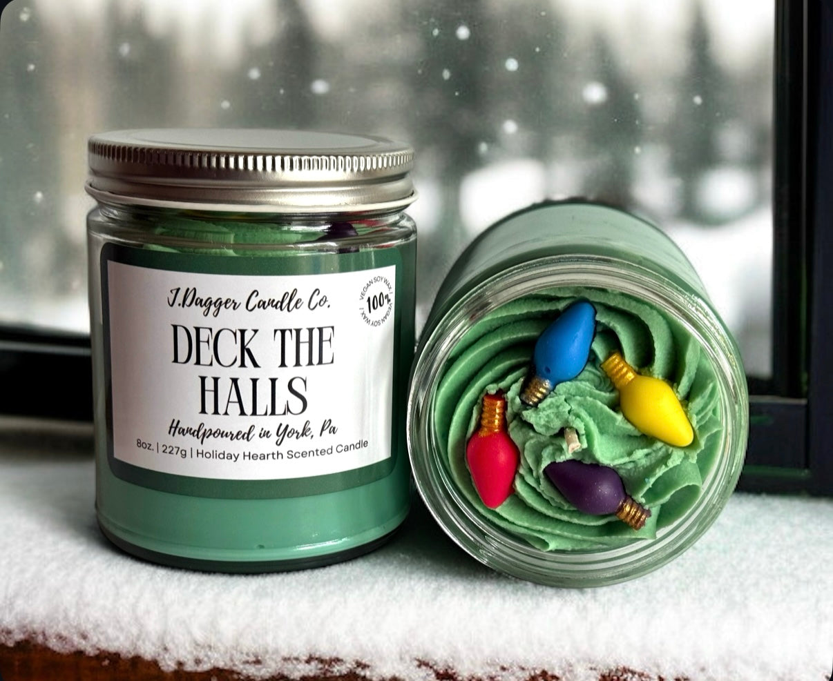 8oz. Deck The Halls Holiday Soy Candle – J.Dagger Candle Co.