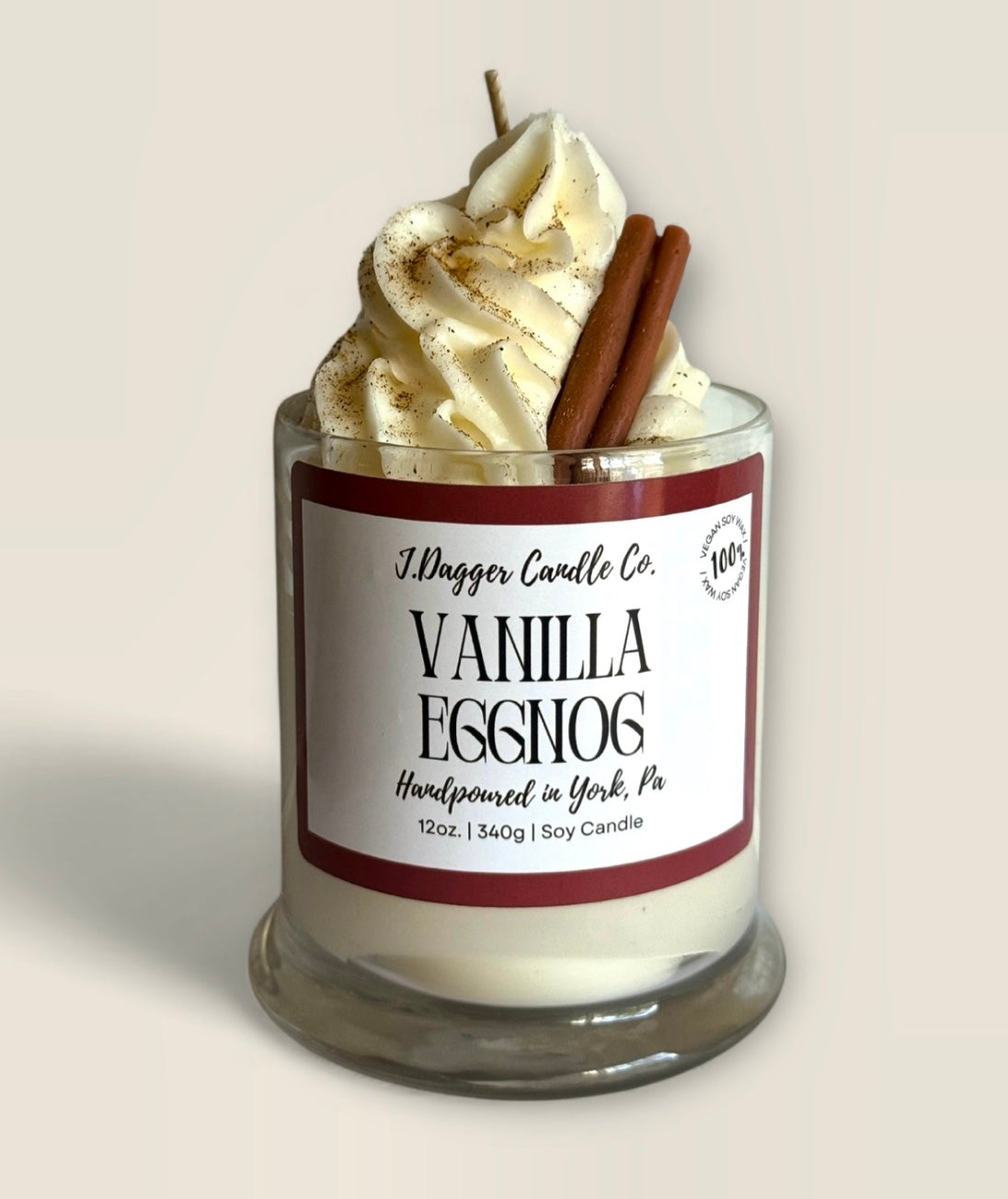 Vanilla Eggnog 12oz Holiday Soy Candle