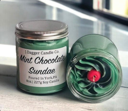 Mini Mint Chocolate Sundae Dessert Candle