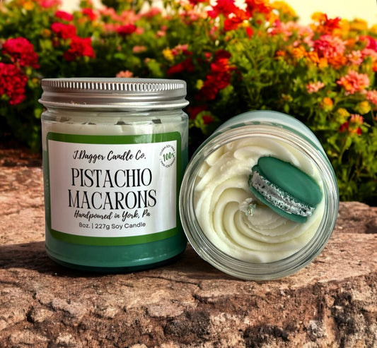 Mini Pistachio Macaron Dessert Candle