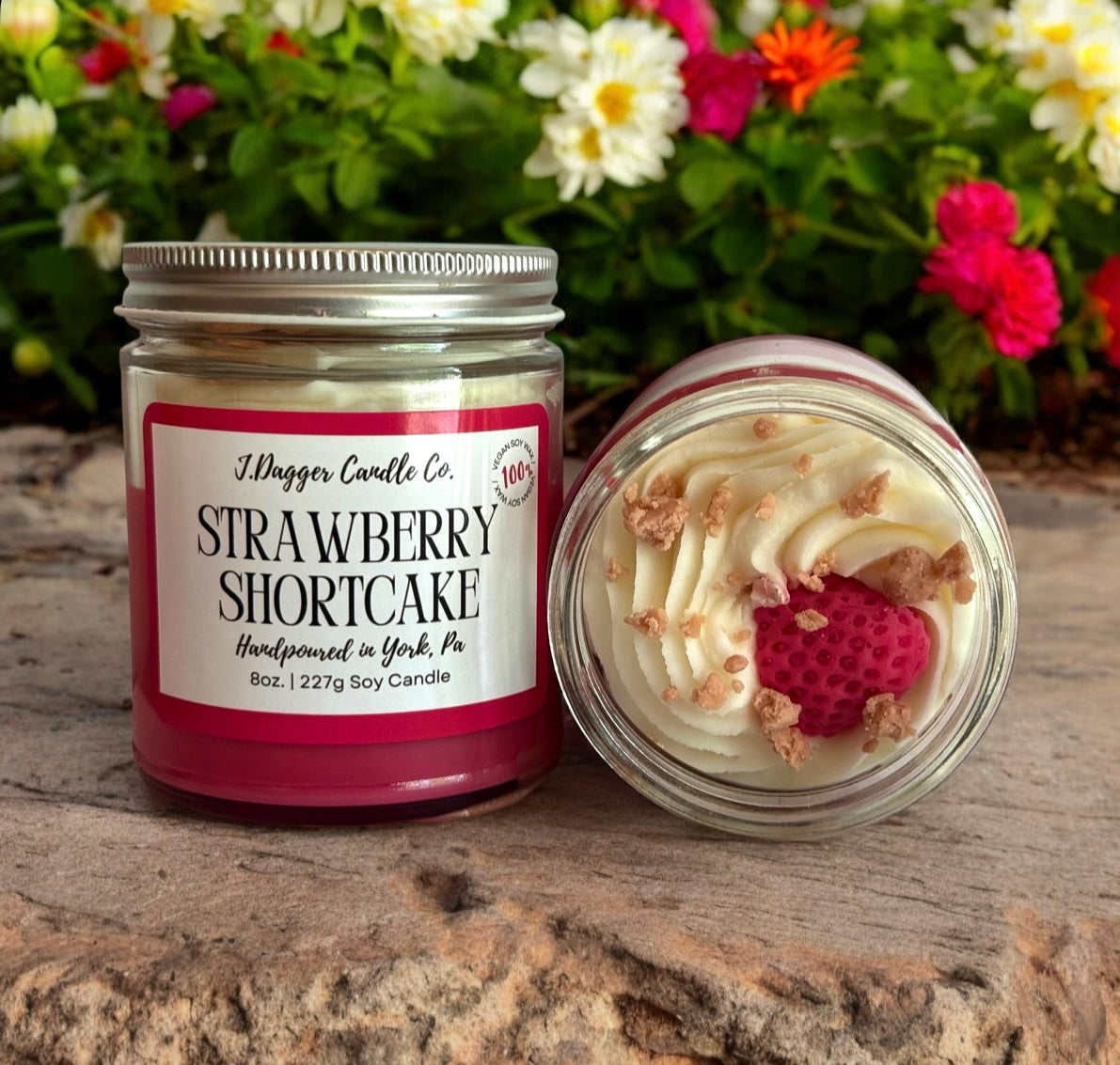 Mini Strawberry Shortcake Dessert Candle
