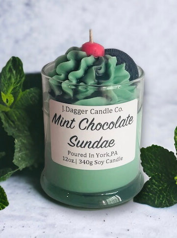 Mint Chocolate Sundae Dessert Candle