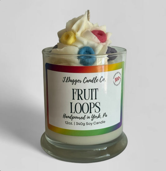 Fruit Loops Dessert Candle