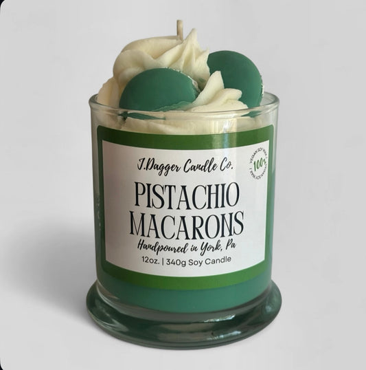 Pistachio Macaron Dessert Candle