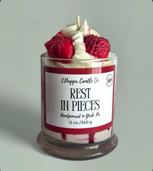 Rest In Pieces Halloween Dessert Candle